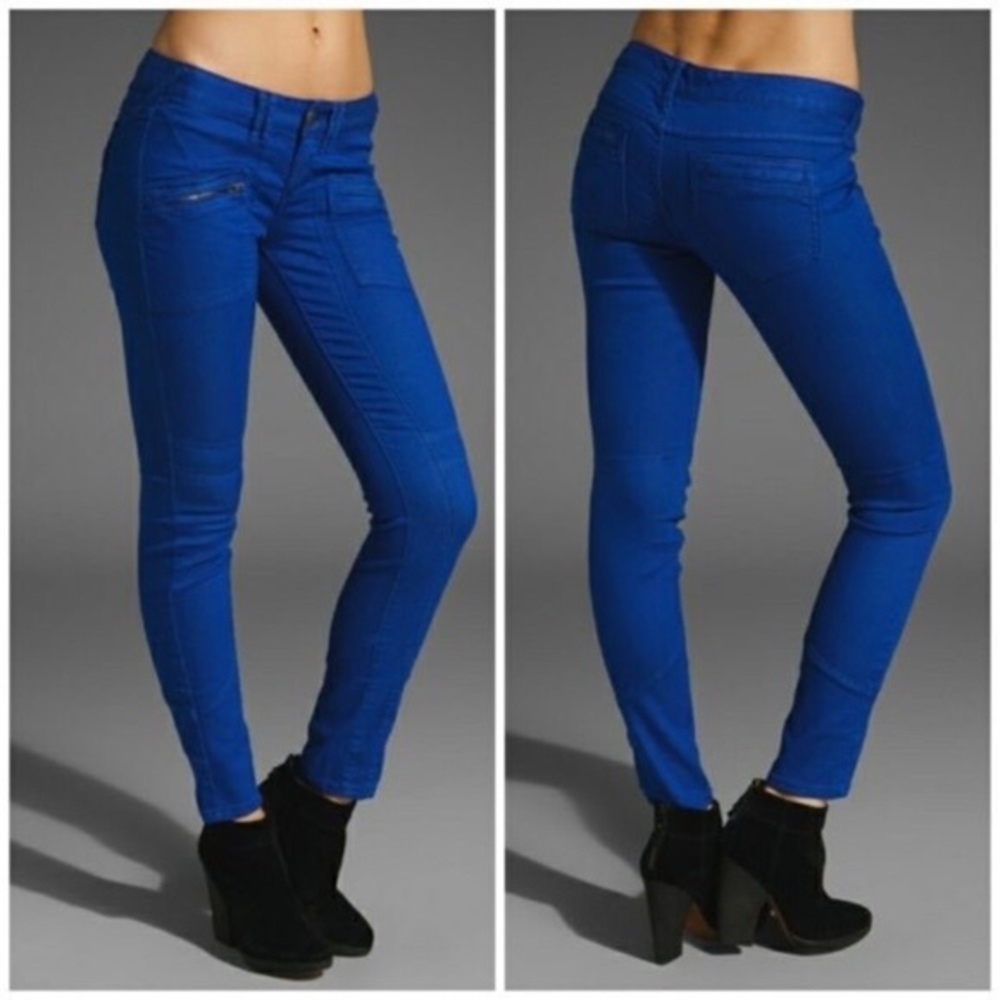 Free People Moto Utility Zipper Jeans